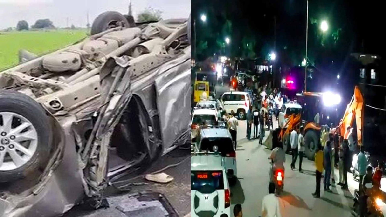 ujjain shipra river car accident unhel sho died two cops missing
