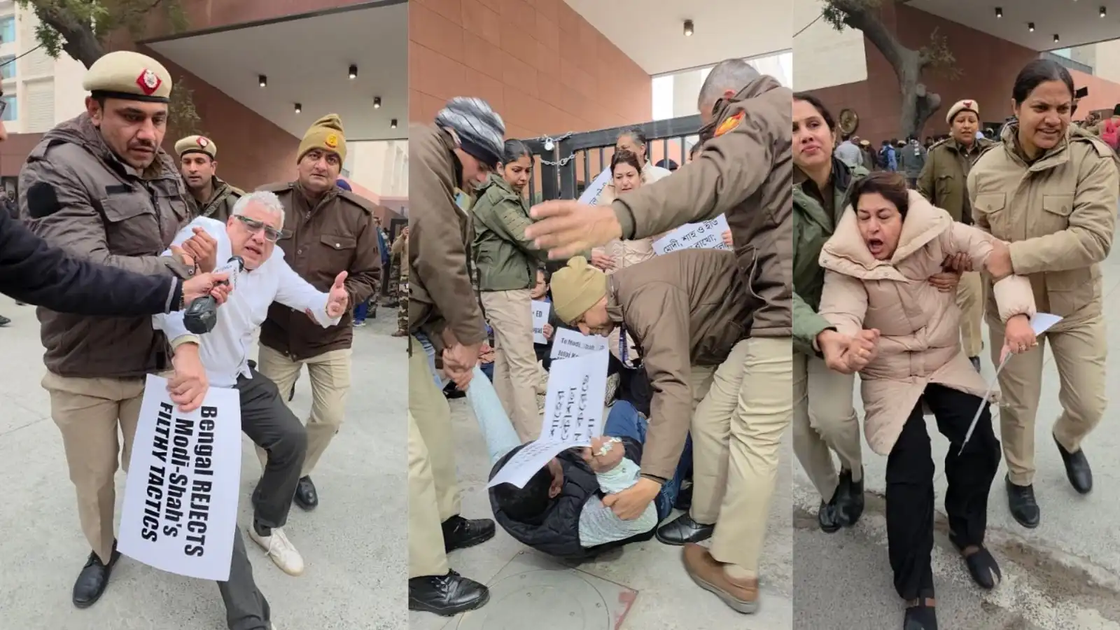 ED रेड के खिलाफ TMC का दिल्ली में बड़ा प्रदर्शन, पुलिस ने 8 सांसदों को किया गिरफ्तार