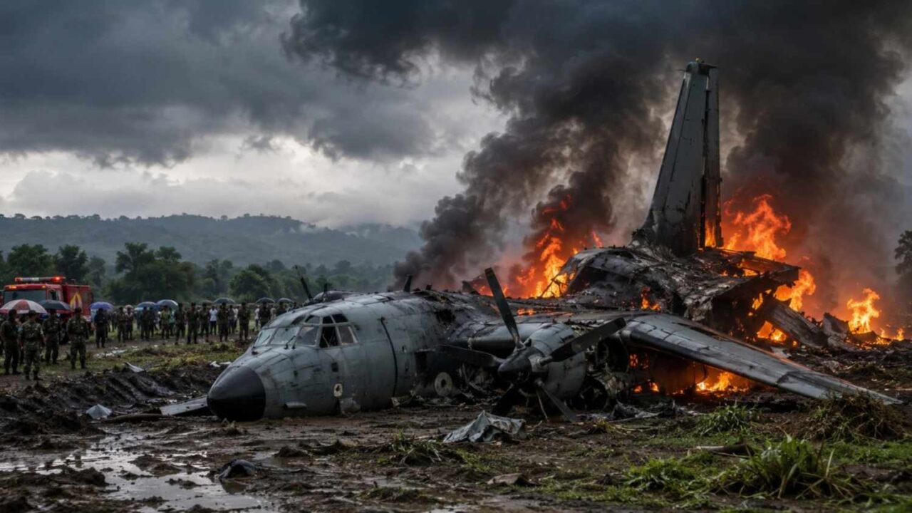 disaster strikes the skies in assam indian air force an 32 aircraft crashes near jorhat video of incident surfaces