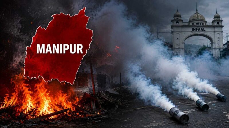 fresh unrest erupts in manipur chaos in imphal after six bodies found police fire tear gas to bring situation under control