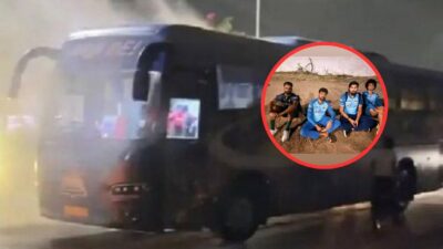 IPL फाइनल के बाद गुजरात टाइटंस के बस में लगी आग, खिलाड़ियों को सुरक्षित बाहर निकाला गया