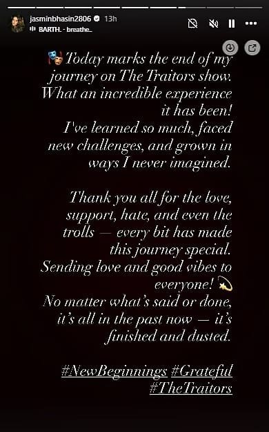 jasmine bhasin instagram story