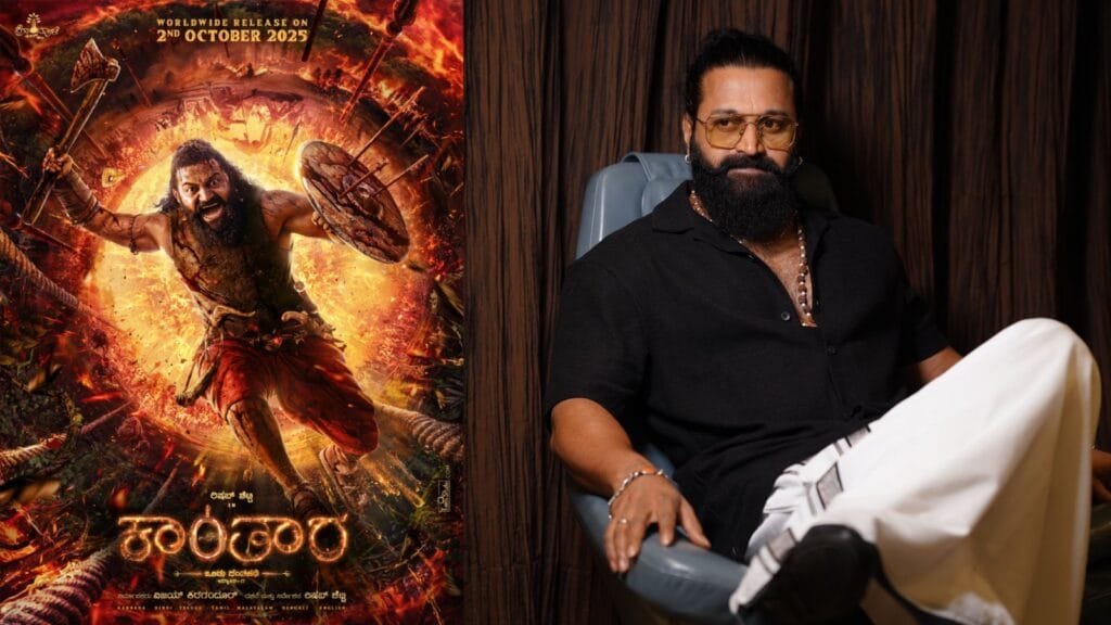 rishab shetty roars the wild echoes in new poster of kantara chapter 1