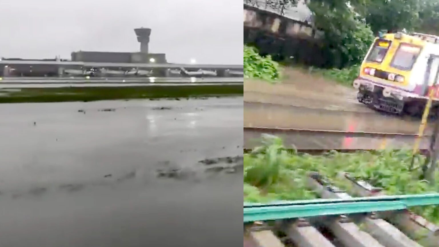 heavy rainfall mumbai trains flights affected landslide vikhroli