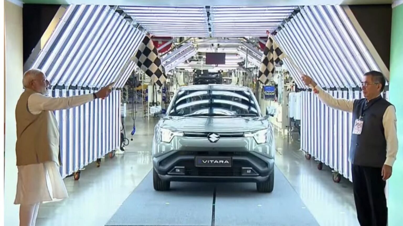 maruti suzukis electric revolution e vitara suv launched pm modi flagged off