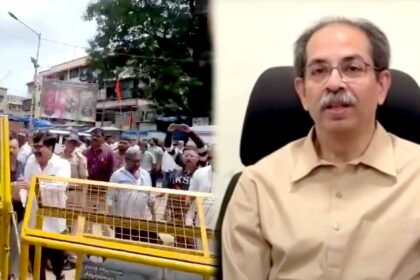 MNS AND SHIVSENA UBT PROTEST IN MUMBAI AGAINST TRAFFIC BARICADES 1