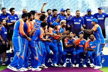 asia cup indian team celebrates without trophy pakistan nakvi face embarrassment
