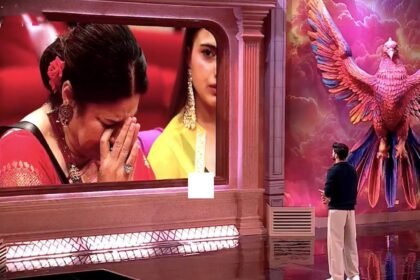 bigg boss 19 weekend ka vaar kunika gets emotional seeing her son brother salman khan tears up on karans proud cheer