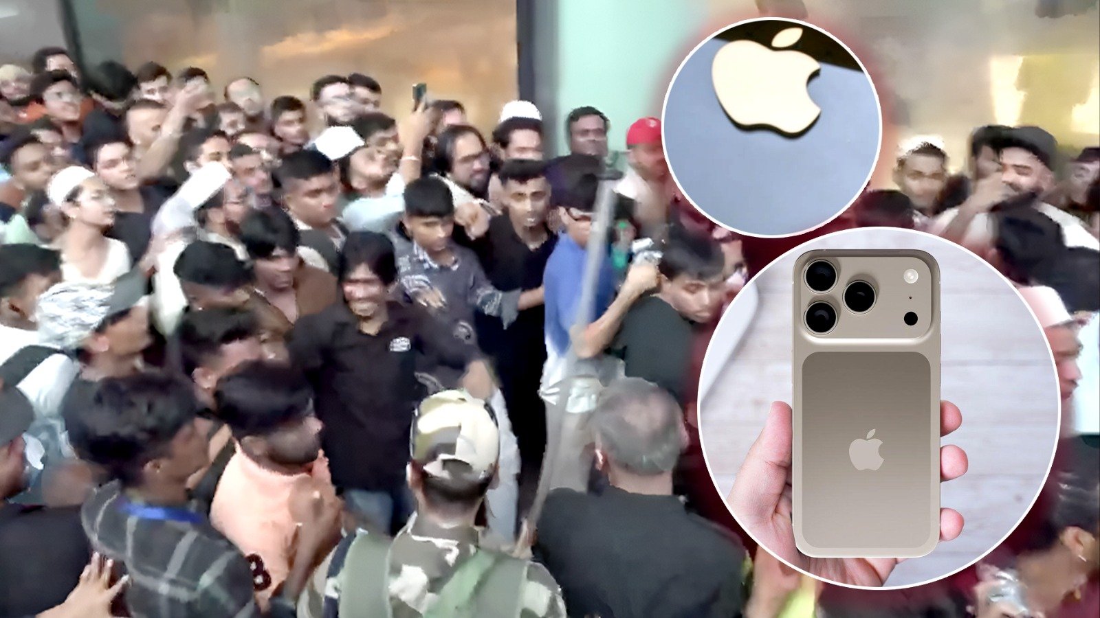 chaos at apple store for iphone 17 fight video goes viral