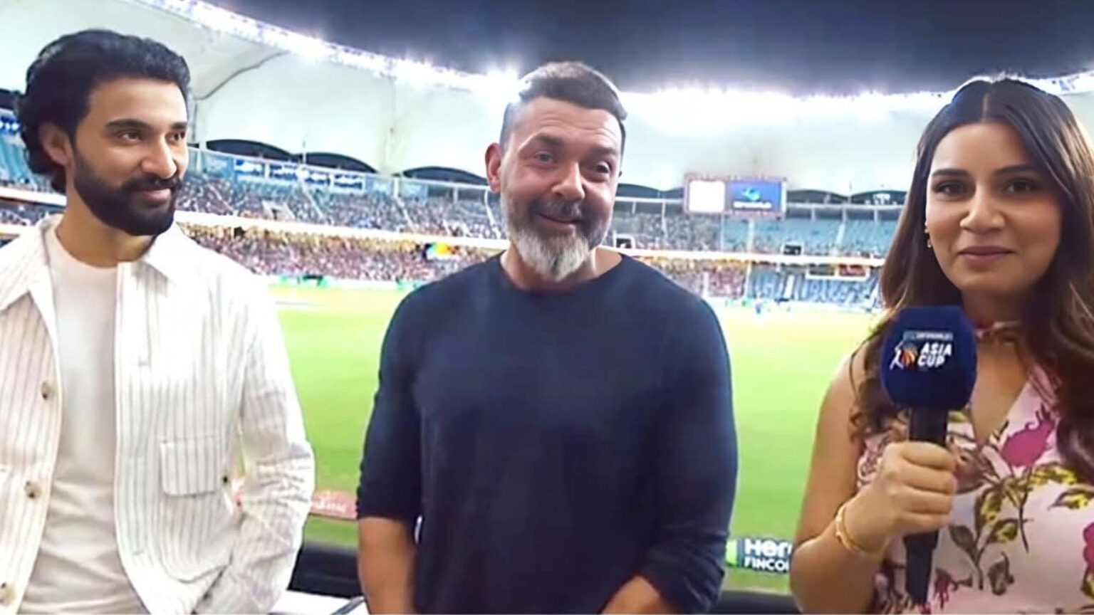during the match raghav juyals funny banter with bumrahs wife made bobby deol burst into laughter