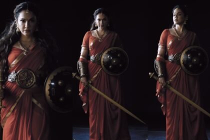 isha koppikar stuns in warrior look holds sword and shield on birthday hints at power packed comeback