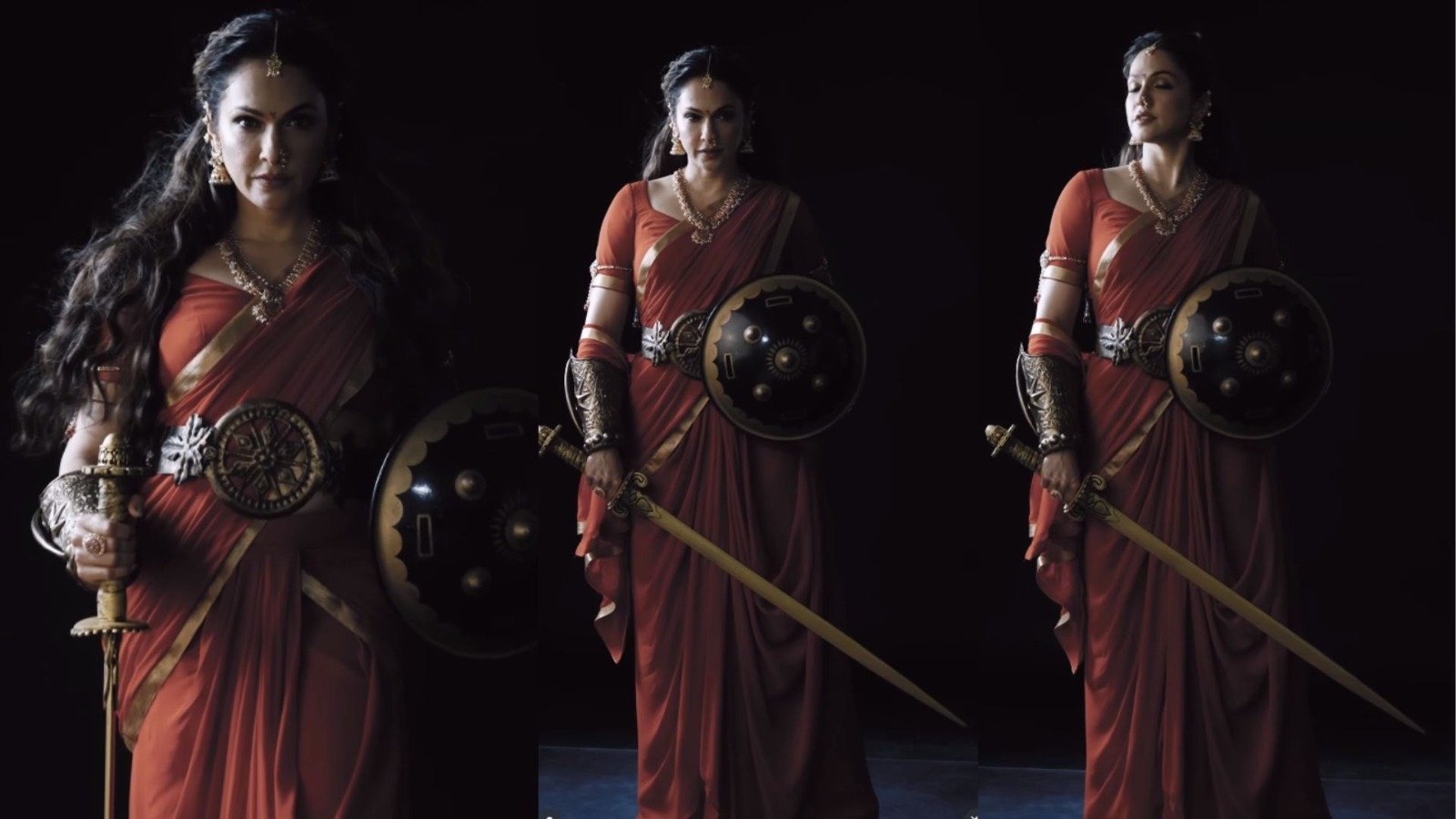 isha koppikar stuns in warrior look holds sword and shield on birthday hints at power packed comeback