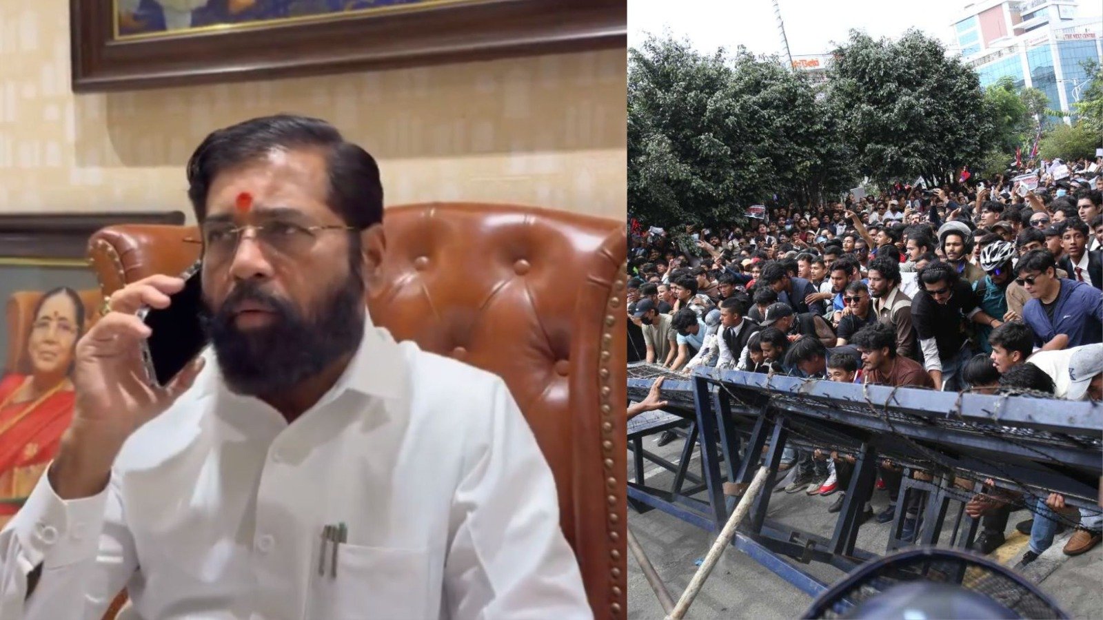 maharashtra deputy cm eknath shinde talk with indian people who stucked in nepal
