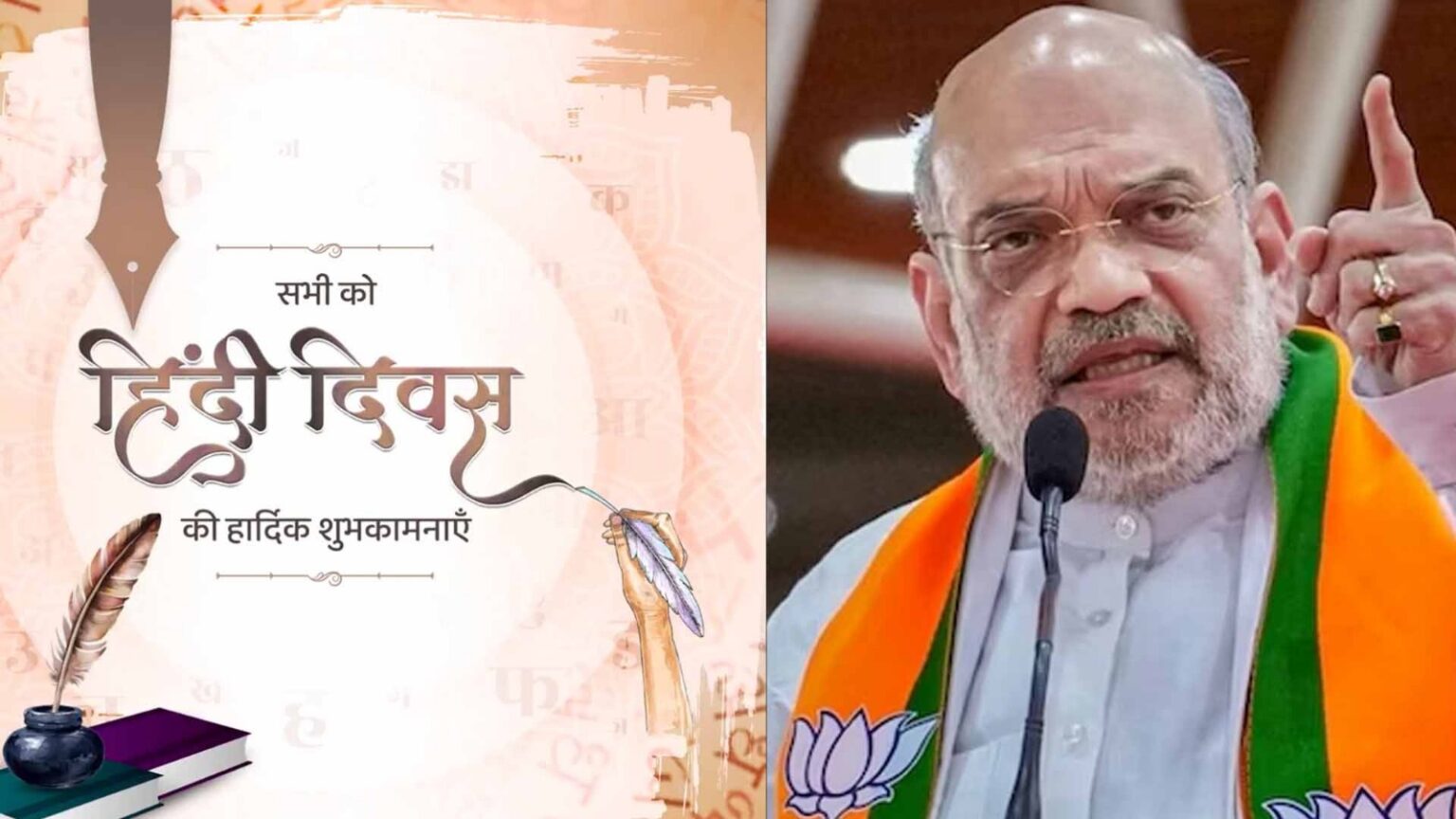 on hindi diwas amit shah makes big statement says hindi should be the language of science technology law and policing