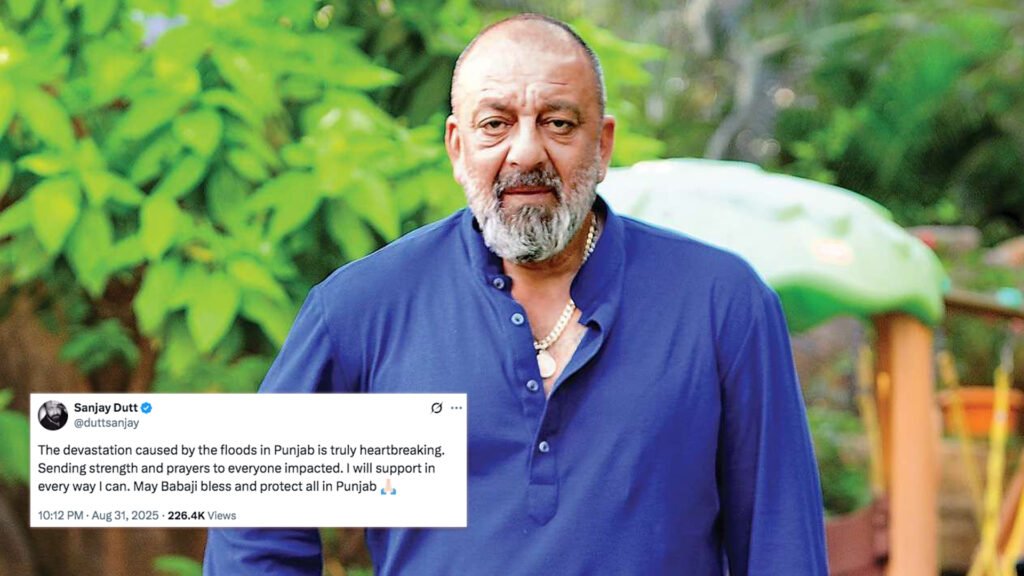 पंजाब की बाढ़ त्रासदी में उम्मीद की किरण, संजय दत्त, सोनू सूद और दिलजीत दोसांझ का मानवीय सहयोग sanjay flood