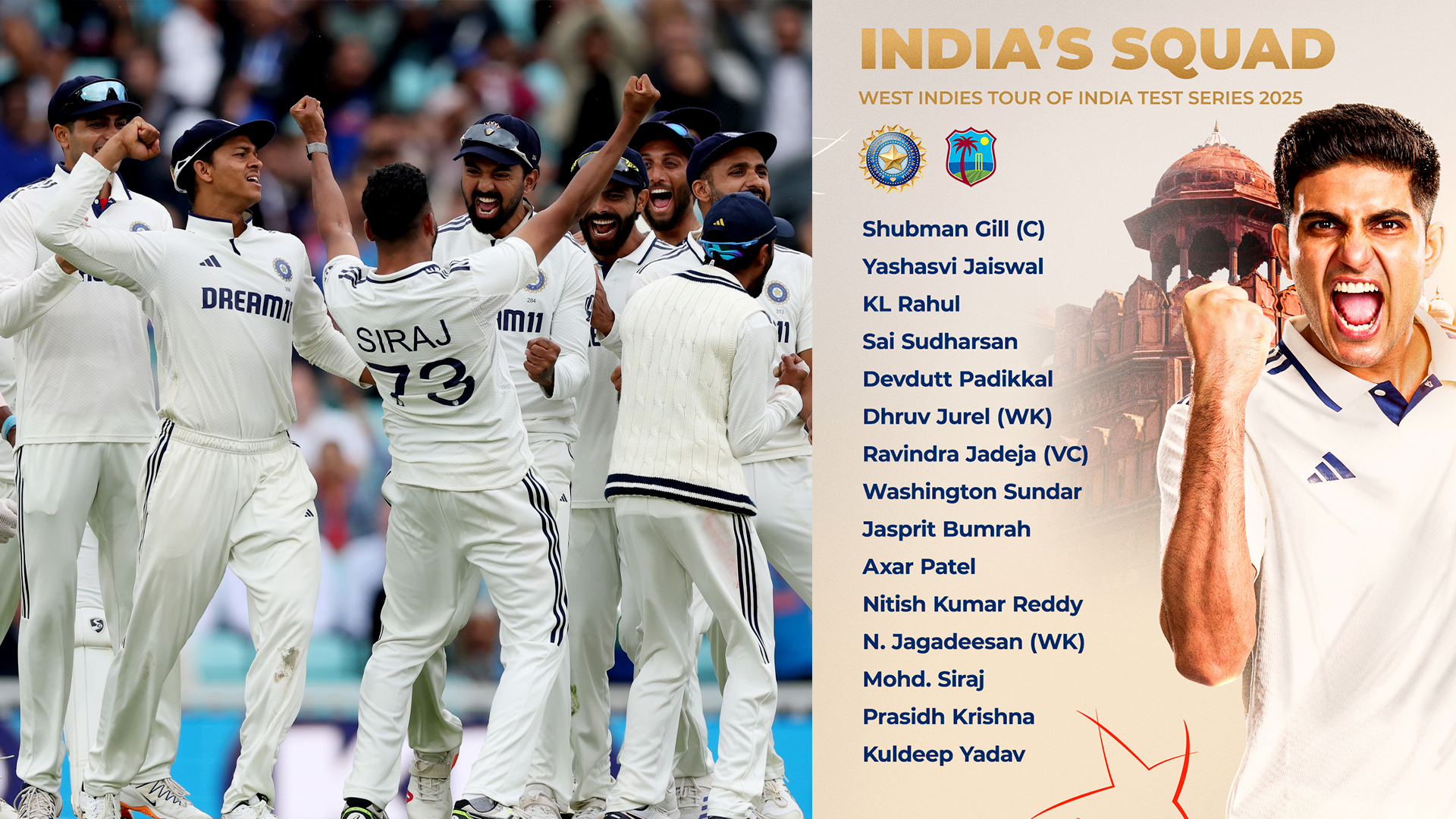team india announced for test series against west indies padikkal makes a blockbuster return