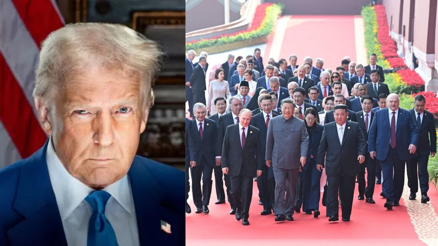 trump slams xi putin and kims united front at chinas victory day parade