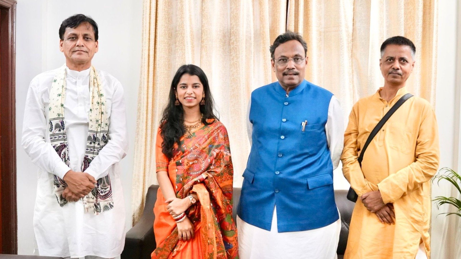 bihar election 2025 mayilthi thakur bjp candidate nytianand ray vinod tawde meeting