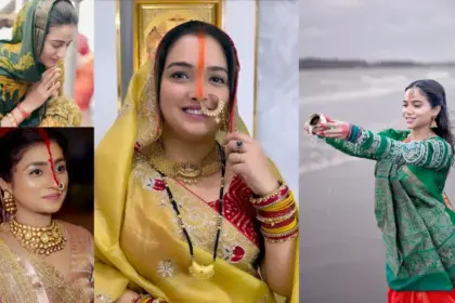 from manisha rani to akshara singh these celebs are celebrating chhath puja with great enthusiasm
