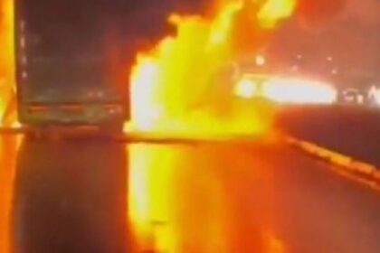 horrific accident on nh4 ac bus on hyderabad bengaluru route burns to ashes killing 20 passengers