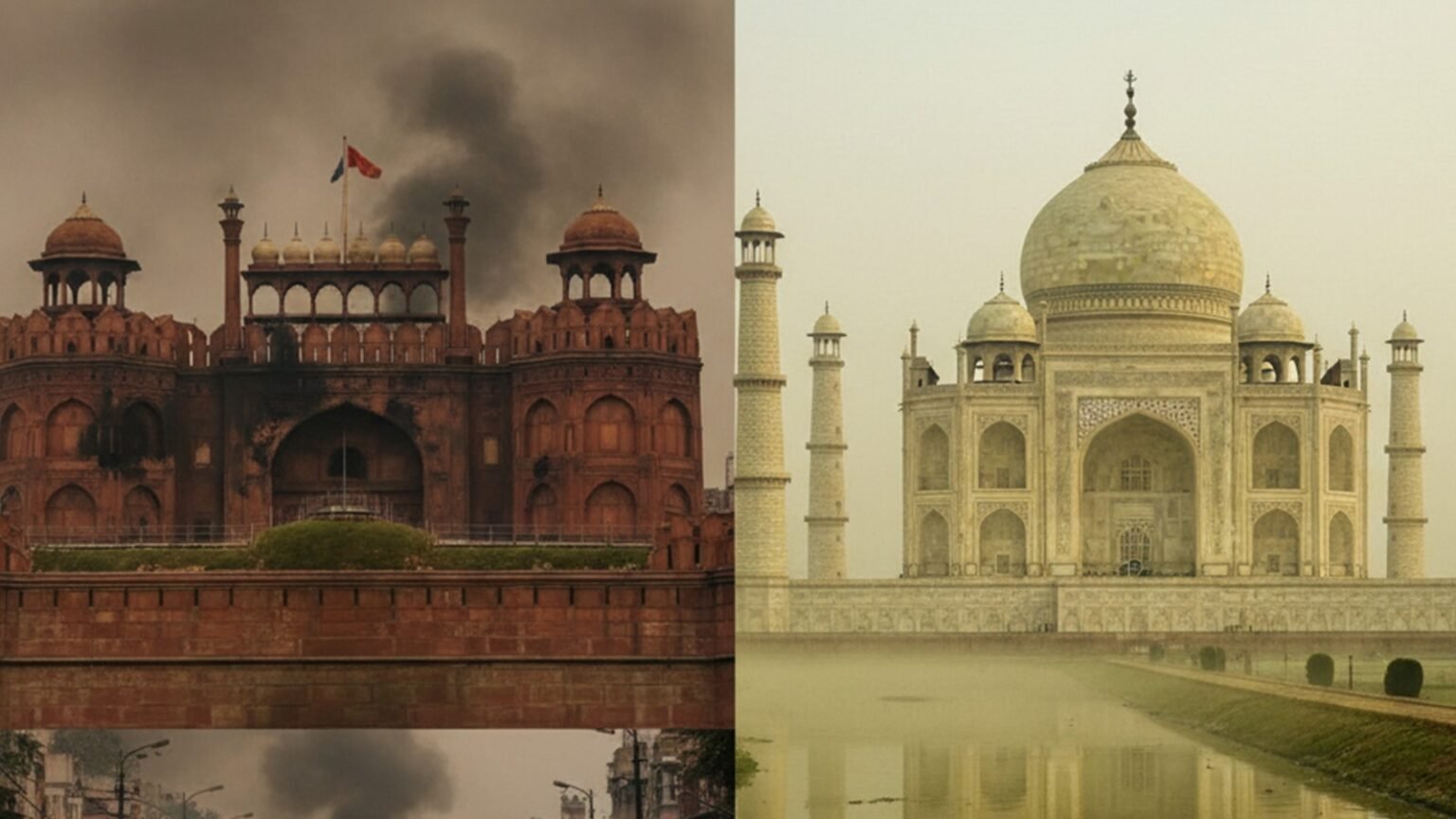 it turned the taj mahal yellow and now this air is bent on blackening the red fort