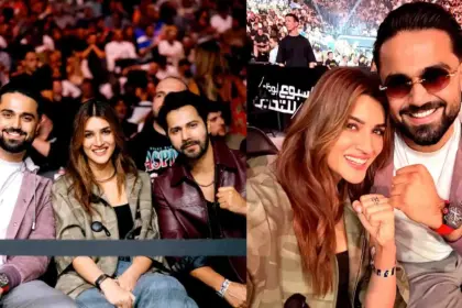 kriti sanon attends ufc 321 with rumoured boyfriend kabir bahia varun dhawan joins them