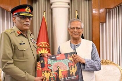 pakistan bangladesh general mirza mohammad yunus meeting controversial map
