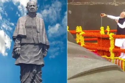 pm modi pays tribute to sardar patel at statue of unity on 150th birth anniversary