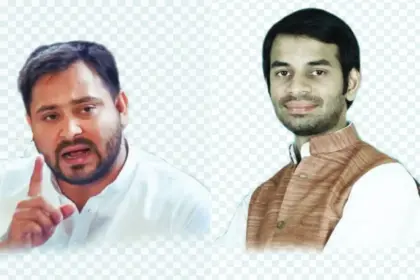lalus two sons suddenly came face to face at the airport amidst the political fight ones silence and the others smile said it all