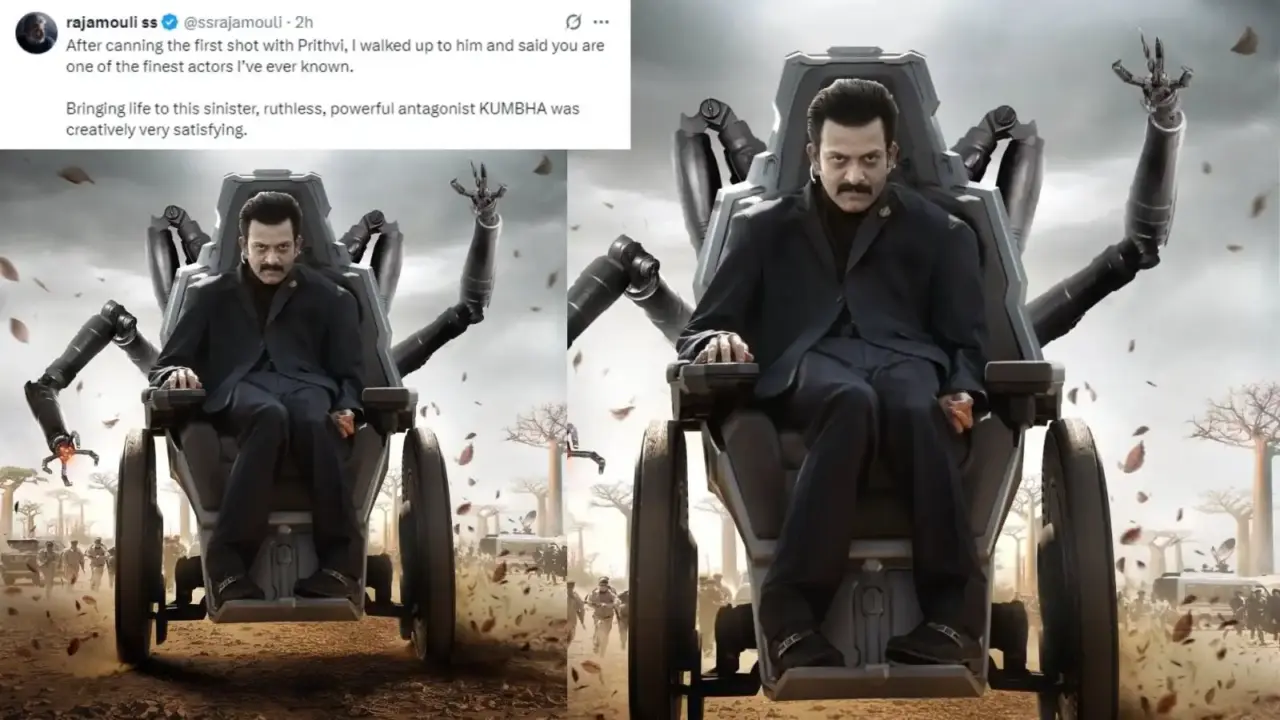 prithviraj sukumaran turns kumbha his villainous look in ss rajamoulis globe trotter creates buzz fans say a terrifying professor x is back