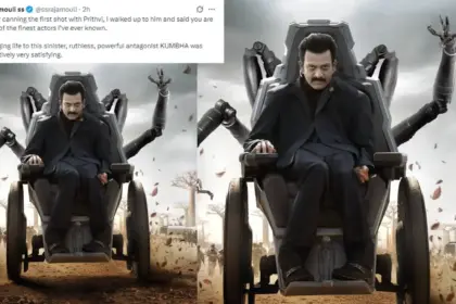 prithviraj sukumaran turns kumbha his villainous look in ss rajamoulis globe trotter creates buzz fans say a terrifying professor x is back