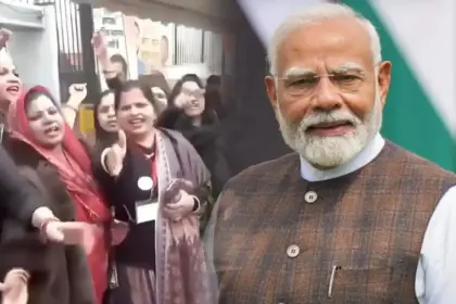 controversial slogans against pm modi at congress rally modi teri qabr khudegi echoes