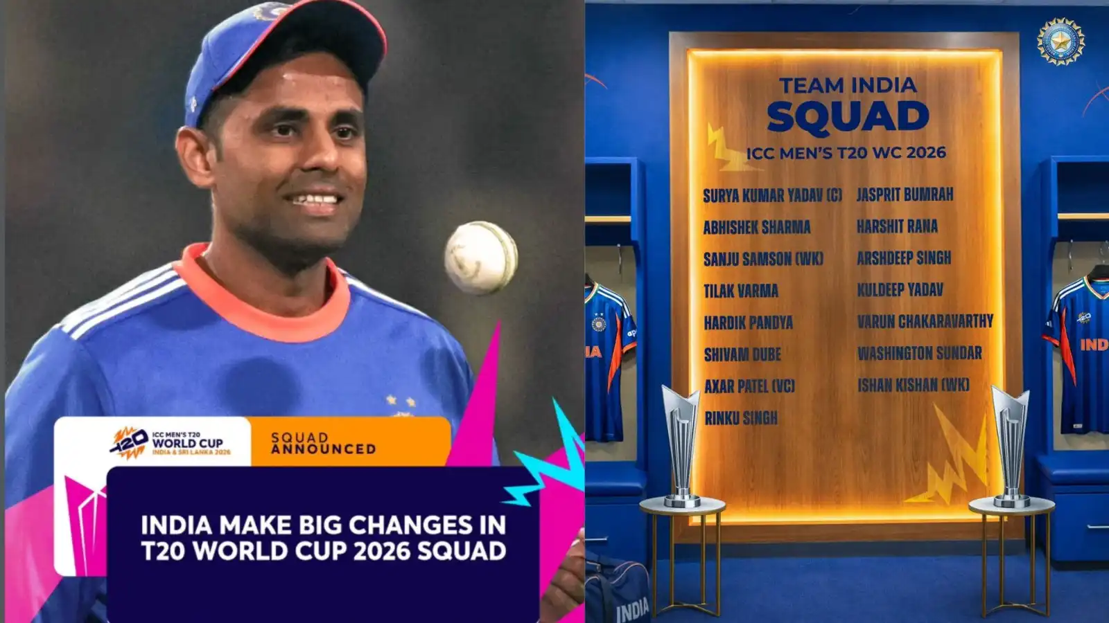 india t20 world cup 2026 squad announcement surprise entry of player instead of shubman gill