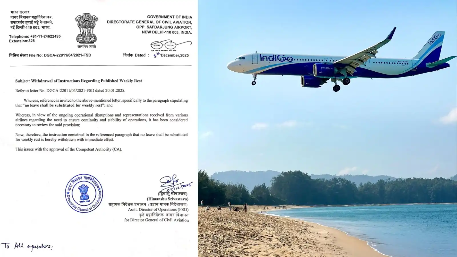 indigo flights cancellation dgca decision weekly rest rule reversed
