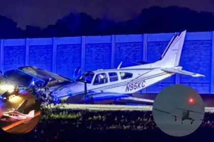 major accident in florida usa plane collides with car on highway during landing video