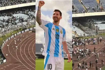 messi leaves ground fans anger chaos bottles chairs thrown