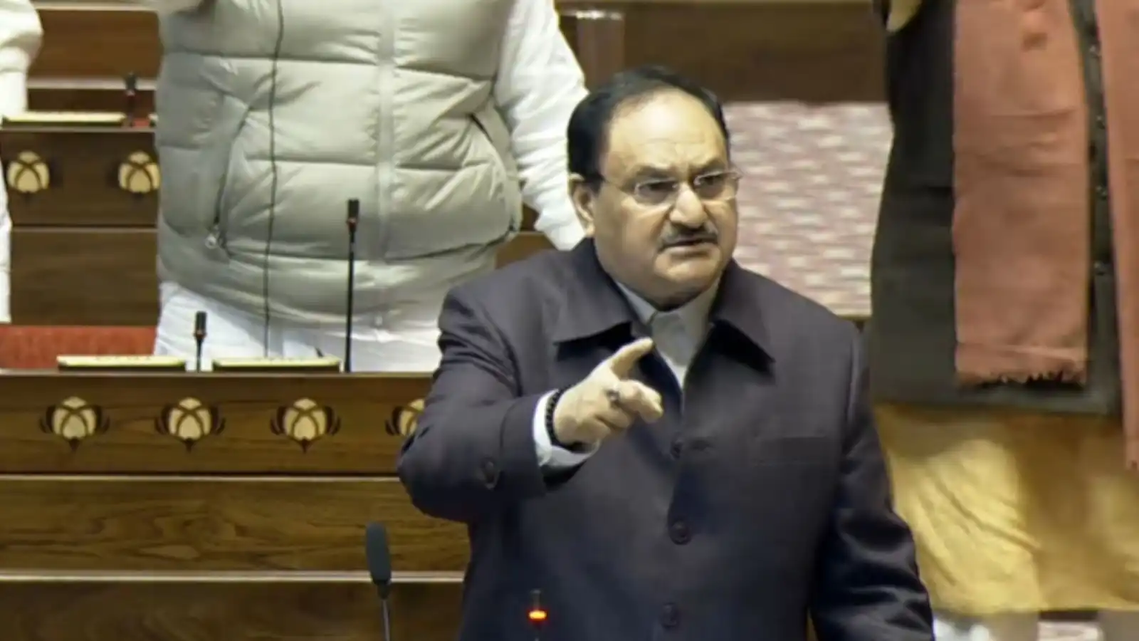 parliament session updates lok sabha rajya sabha adjourned jp nadda demands sonia gandhi apology