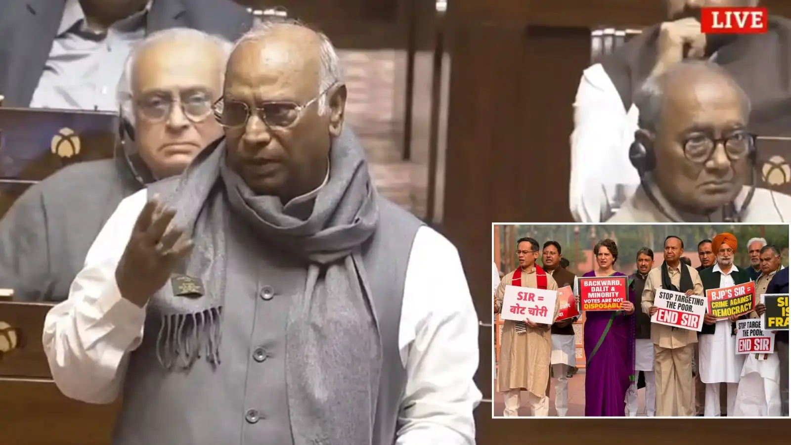parliament winter session india opposition uproar over sir lok sabha adjourned