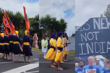 protesters stopped a sikh religious procession on foreign soil saying this isnt india this is new zealand