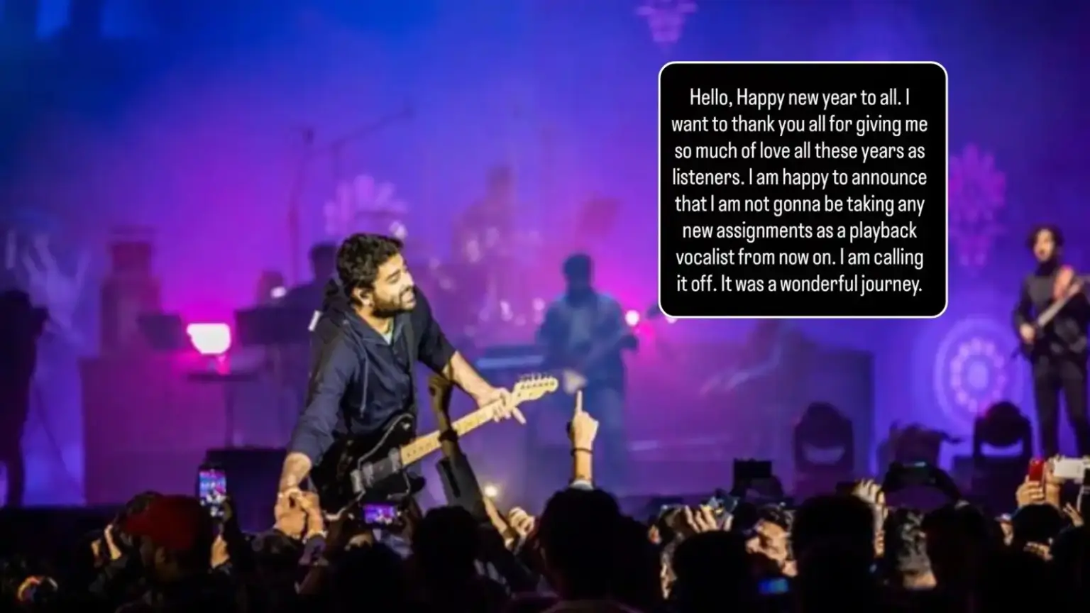 arijit singh announces retirement from playback singing thanks fans