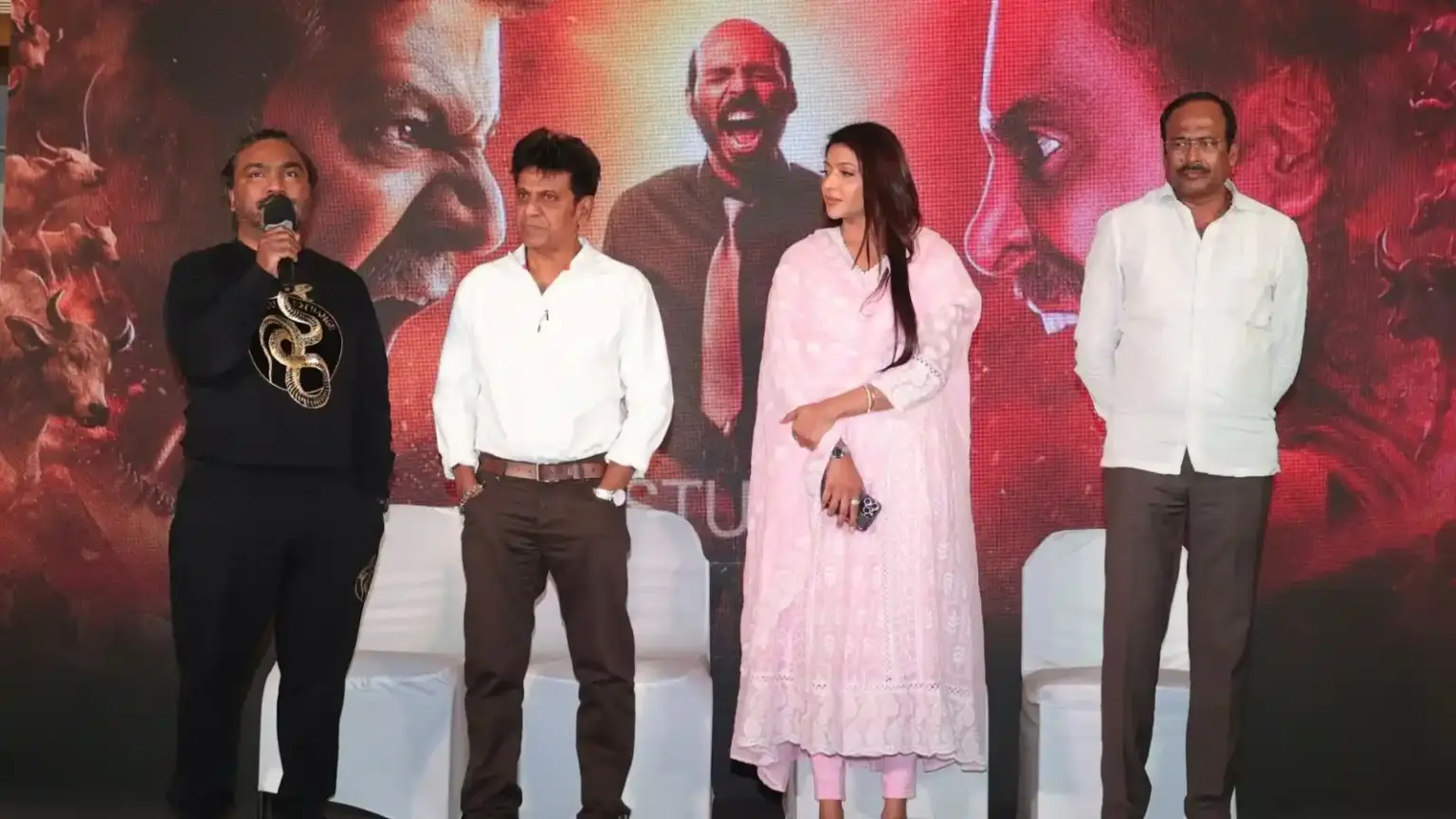 grand success press conference for film 45 held in mumbai superstar dr shivrajkumar joins the team