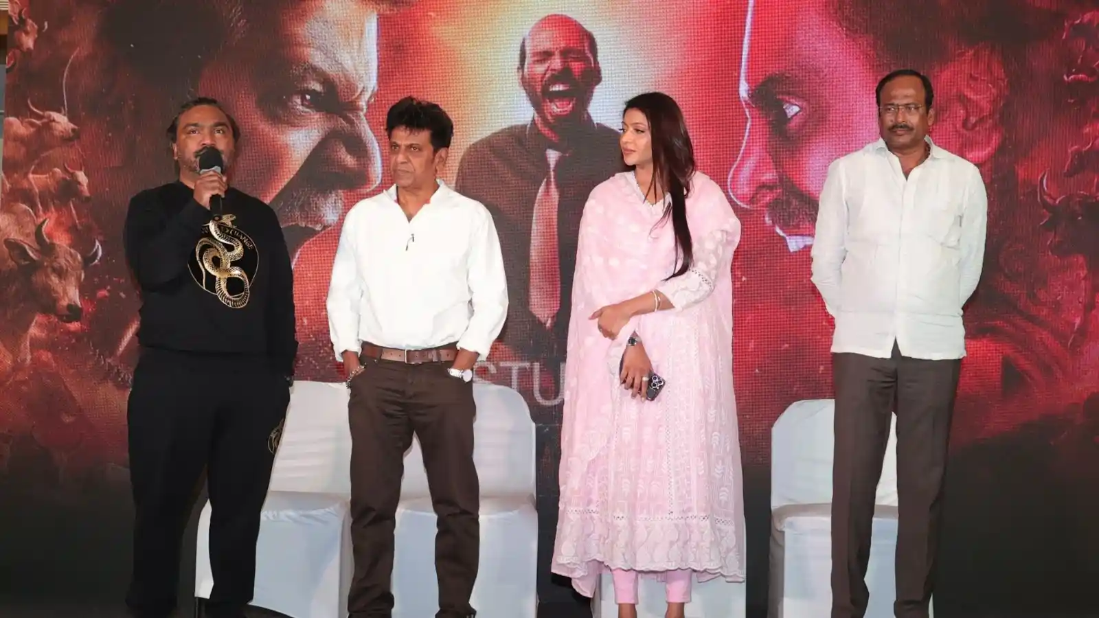 grand success press conference for film 45 held in mumbai superstar dr shivrajkumar joins the team