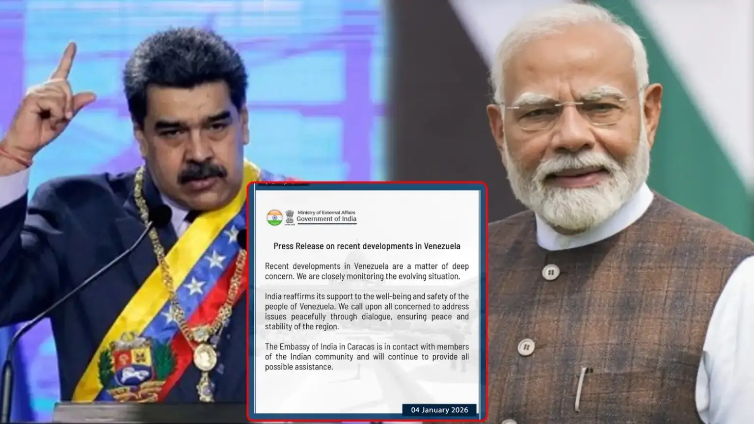 india issues statement in support of venezuela foreign ministry comments on us action