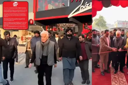 pakistan defence minister khawaja asif inaugurates fake pizza hut franchise sialkot