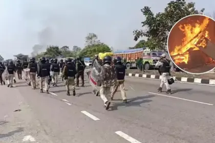 violence erupts in assam over 40 homes set ablaze rapid action force deployed