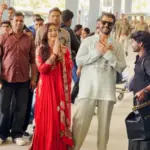 Rashmika and Vijay Make Their First Public Appearance After Marriage Mrs. Deverakonda Looks Gorgeous in Red Suit with Sindoor