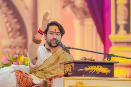 dhirendra shastris big statement we must step out of the monastery and hold both mala and bhala