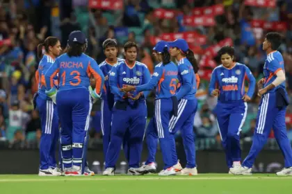 dominant india wins amidst rain arundhati reddys deadly bowling packs australia all out in 18 overs