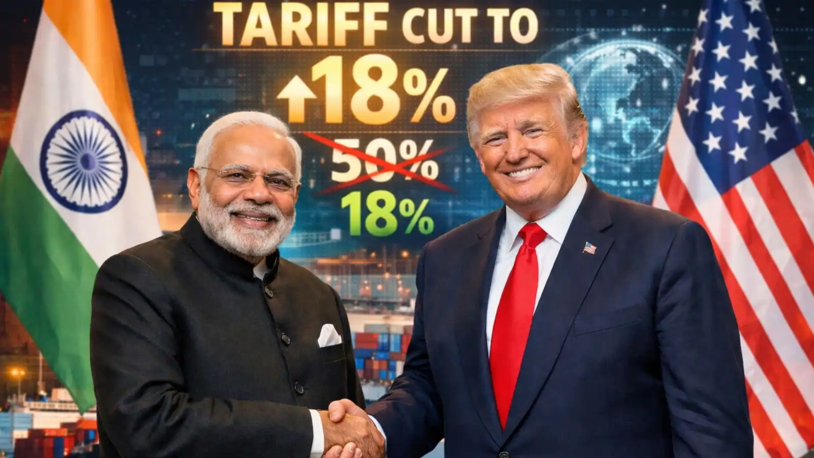 india us talks trump announces trade deal tariffs on indian goods cut from 50 to 18