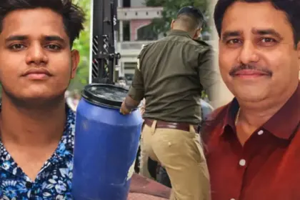 lucknow ashiyana son killed father body pieces blue drum